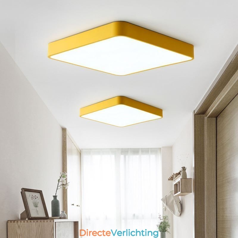 Simlpe Flush Mount Dunne Vierkante Licht Energiebesparende Plafondlamp