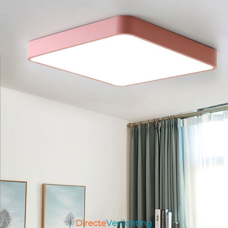 Simlpe Flush Mount Dunne Vierkante Licht Energiebesparende Plafondlamp