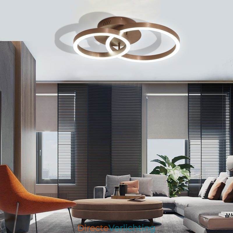 Moderne eenvoudige plafondlamp met creatieve inbouw, warme verlichting