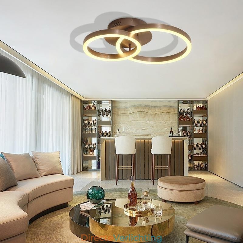 Moderne eenvoudige plafondlamp met creatieve inbouw, warme verlichting
