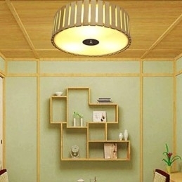 Grote bamboe plafondlamp met Chinese creatieve montage, kinderverlichting
