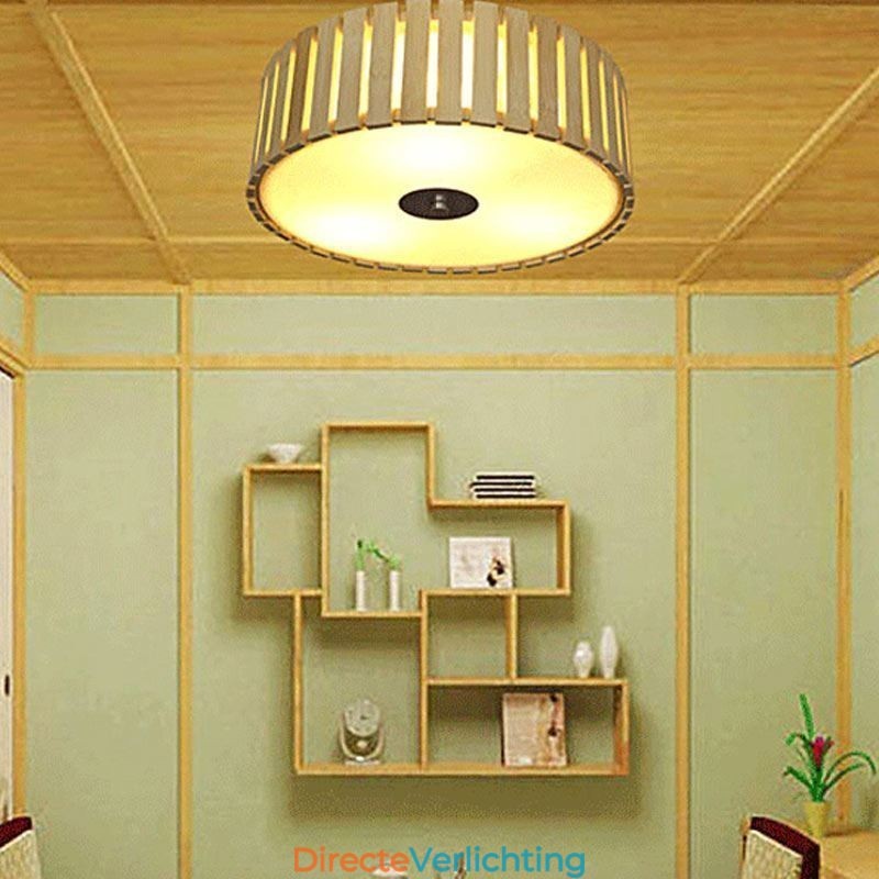 Grote bamboe plafondlamp met Chinese creatieve montage, kinderverlichting
