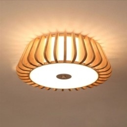Nordic ronde plafondverlichting met creatieve bamboe