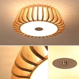 Nordic ronde plafondverlichting met creatieve bamboe