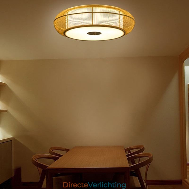 Chinese speciale bamboe plafondlamp met creatieve Japanse ronde plafondmontage