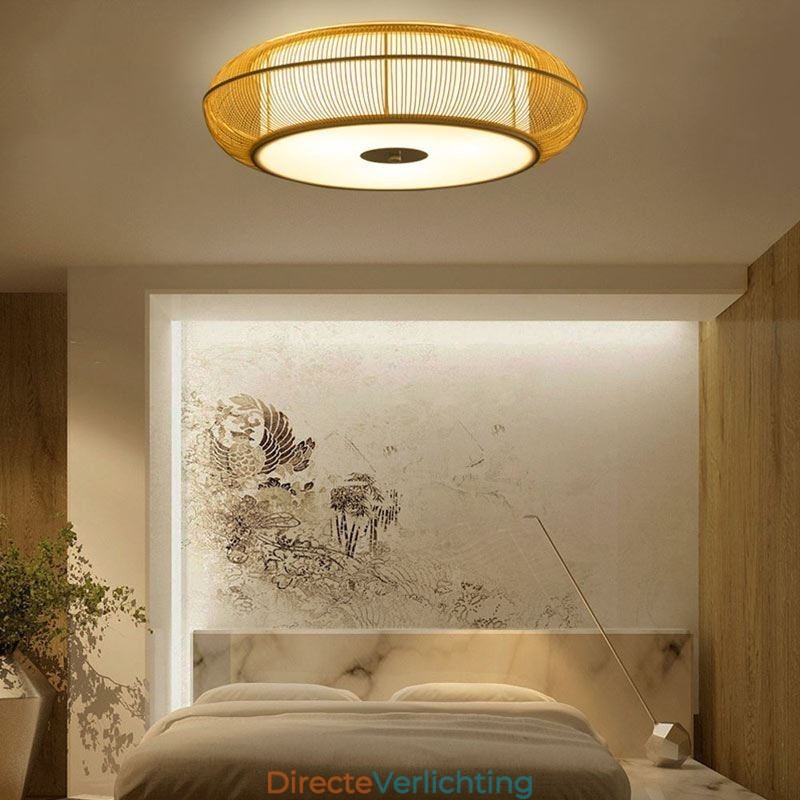 Chinese speciale bamboe plafondlamp met creatieve Japanse ronde plafondmontage