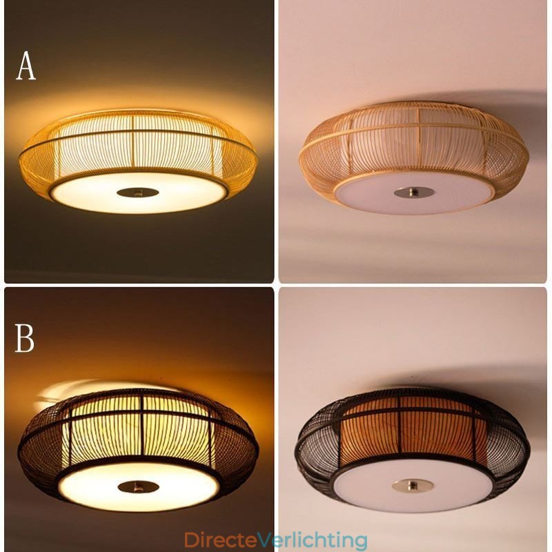 Chinese speciale bamboe plafondlamp met creatieve Japanse ronde plafondmontage