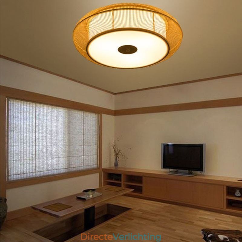 Chinese speciale bamboe plafondlamp met creatieve Japanse ronde plafondmontage