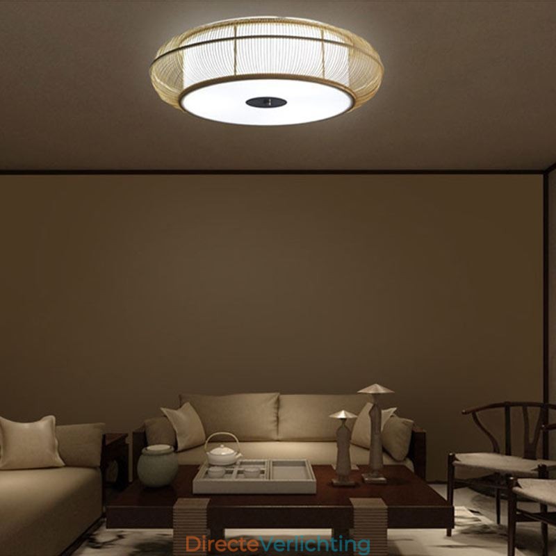 Chinese speciale bamboe plafondlamp met creatieve Japanse ronde plafondmontage