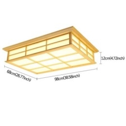 Japanse kubusvormige plafondlamp, massief houten plafondverlichting