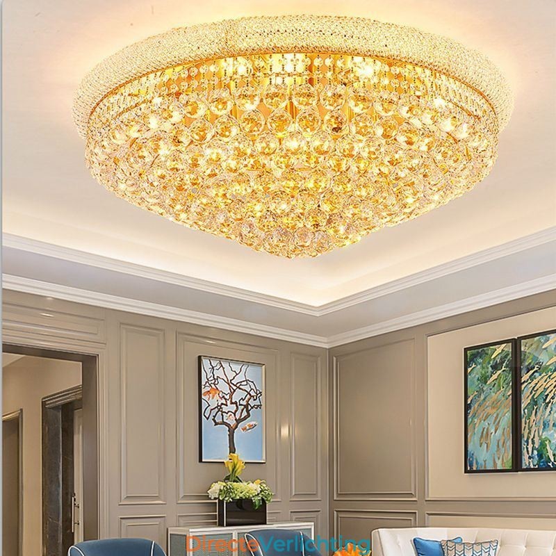 Europese plafondlamp met plafondlamp van kristal