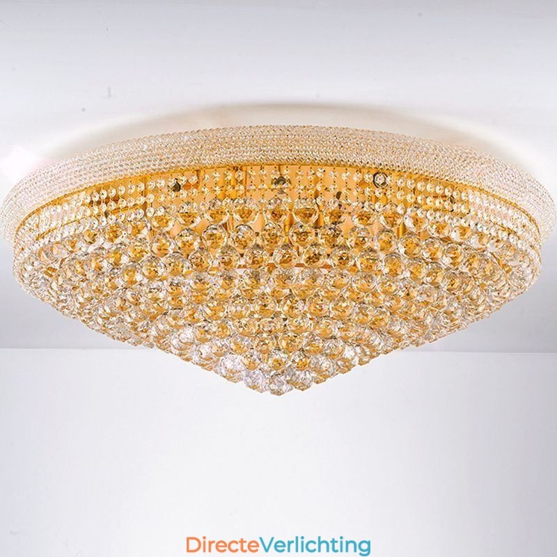 Europese plafondlamp met plafondlamp van kristal