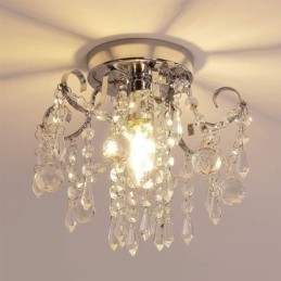 Moderne minimalistische plafondlamp met enkele kristallen