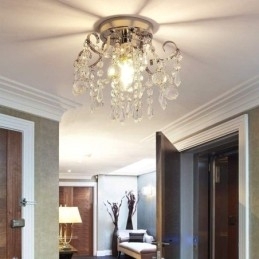 Moderne minimalistische plafondlamp met enkele kristallen