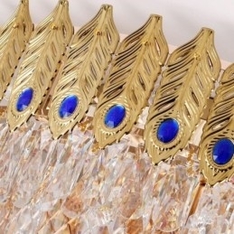 Kristallen plafondlamp met ronde, gegalvaniseerde Phoenix Tail-gouden luxe decoratieve plafondlamp