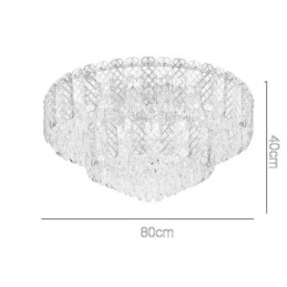 Kristallen inbouw dubbele laag ronde luxe decoratieve plafondlamp 80cm