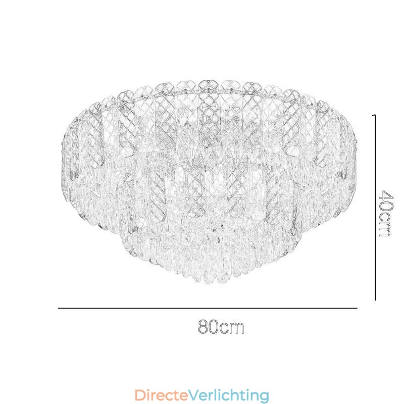 Kristallen inbouw dubbele laag ronde luxe decoratieve plafondlamp 80cm