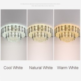 Kristallen inbouw dubbele laag ronde luxe decoratieve plafondlamp 80cm