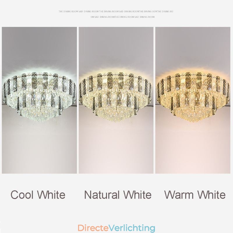 Kristallen inbouw dubbele laag ronde luxe decoratieve plafondlamp 80cm