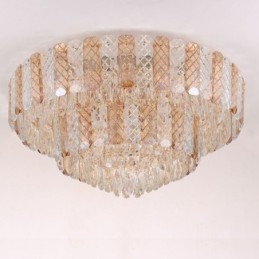 Kristallen inbouw dubbele laag ronde luxe decoratieve plafondlamp 80cm