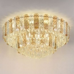 Kristallen inbouw dubbele laag ronde luxe decoratieve plafondlamp 80cm