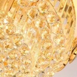 Kristallen plafondlamp in de vorm van een ronde, gegalvaniseerde gouden luxe decoratieve lamp van 80 cm