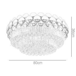 Kristallen plafondlamp in de vorm van een ronde, gegalvaniseerde gouden luxe decoratieve lamp van 80 cm