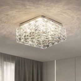 Kristallen plafondlamp inbouw drie kleuren dimbaar