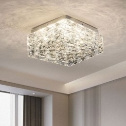 Kristallen plafondlamp inbouw drie kleuren dimbaar
