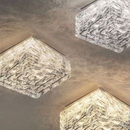 Kristallen plafondlamp inbouw drie kleuren dimbaar
