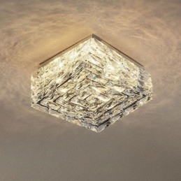 Kristallen plafondlamp inbouw drie kleuren dimbaar
