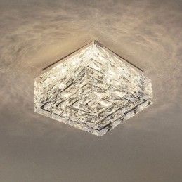 Kristallen plafondlamp inbouw drie kleuren dimbaar