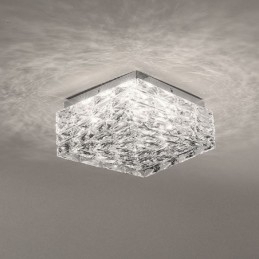 Kristallen plafondlamp inbouw drie kleuren dimbaar