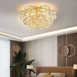 Kristallen plafondlamp met luxe ronde kristallen decoratie