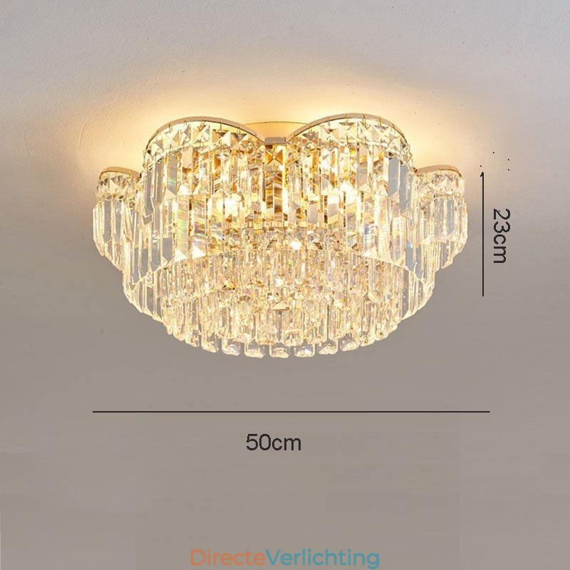 Kristallen plafondlamp met luxe ronde kristallen decoratie