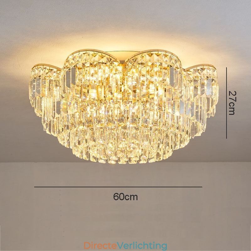Kristallen plafondlamp met luxe ronde kristallen decoratie