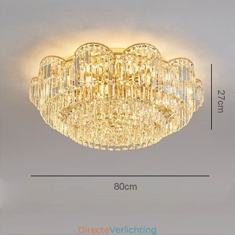 Kristallen plafondlamp met luxe ronde kristallen decoratie