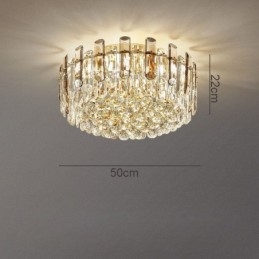 Kristallen plafondlamp in rookgrijze kleur, decoratie in kristalvorm