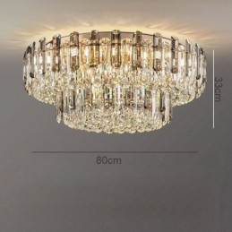 Kristallen plafondlamp in rookgrijze kleur, decoratie in kristalvorm