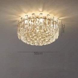 Luxe kristallen plafondlamp met ronde decoratie inbouw