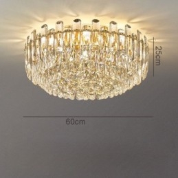 Luxe kristallen plafondlamp met ronde decoratie inbouw