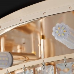 Luxe kristallen plafondlamp met ronde decoratie inbouw