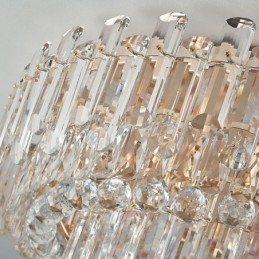 Luxe kristallen plafondlamp met ronde decoratie inbouw