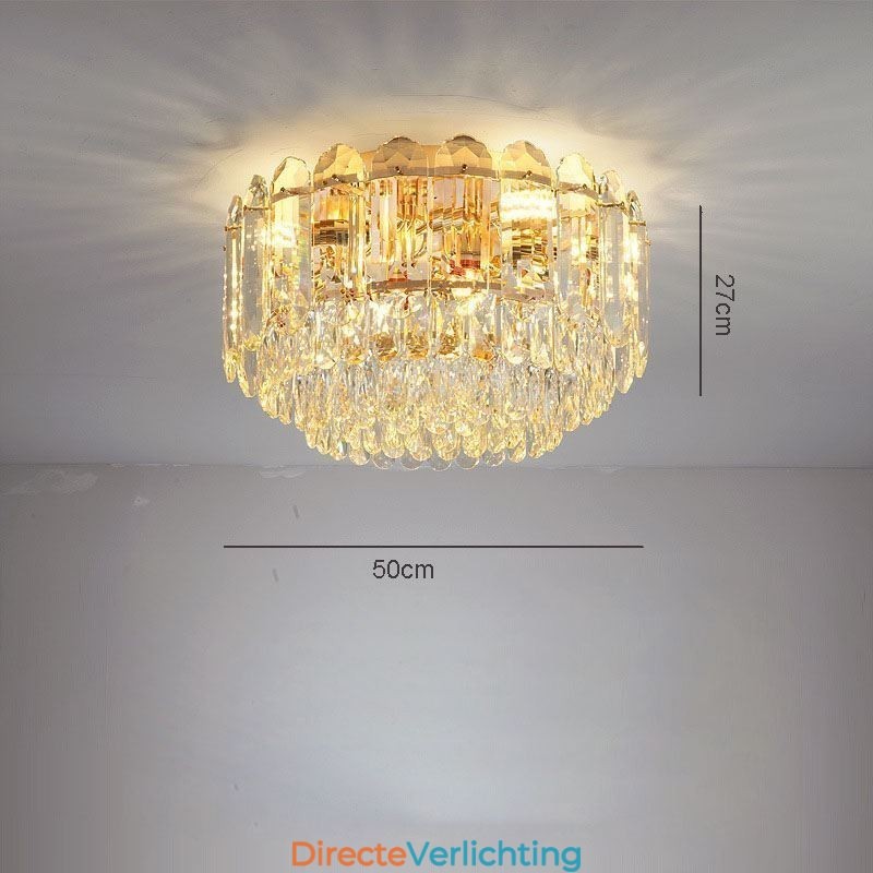 Kristallen plafondverlichtingsarmaturen met ronde kristallen decoratie