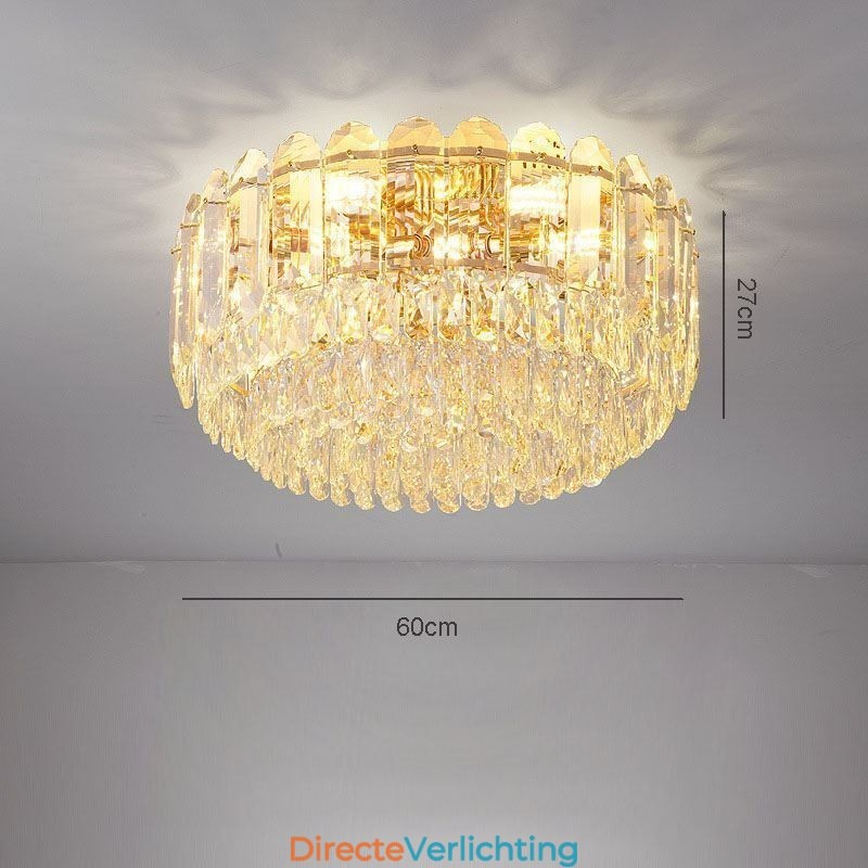 Kristallen plafondverlichtingsarmaturen met ronde kristallen decoratie