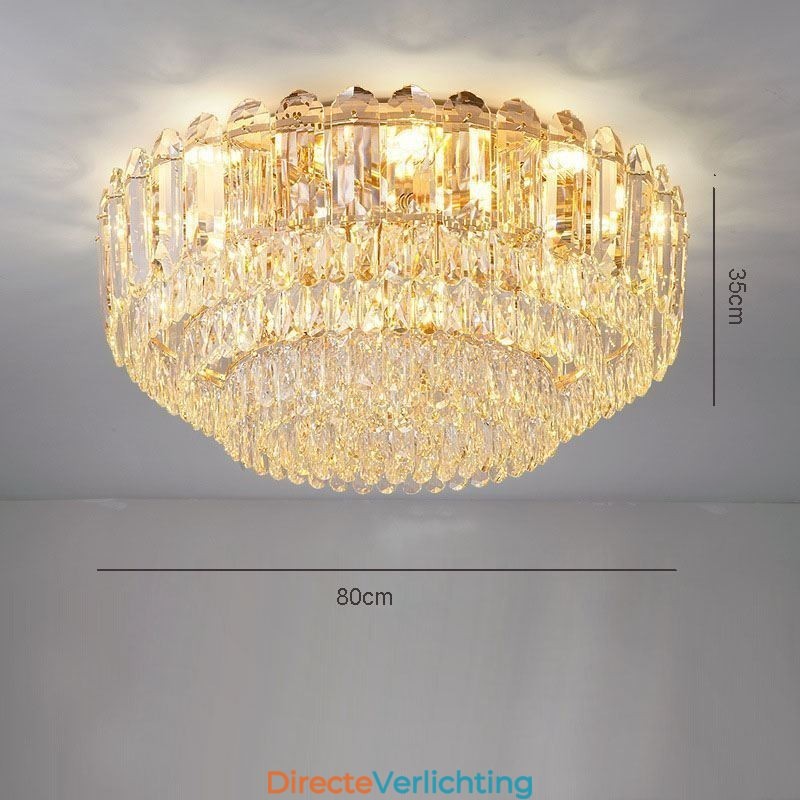 Kristallen plafondverlichtingsarmaturen met ronde kristallen decoratie
