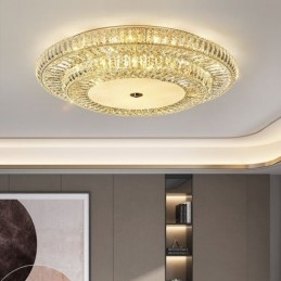 Kristallen plafondlamp met ronde kristallen decoratie