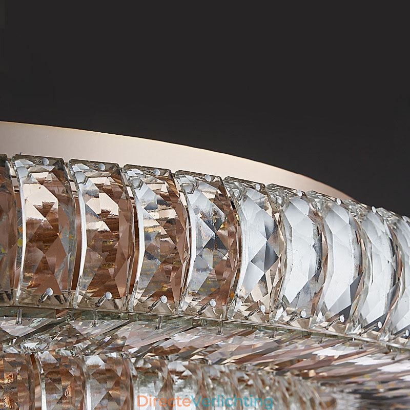 Kristallen plafondlamp met ronde kristallen decoratie