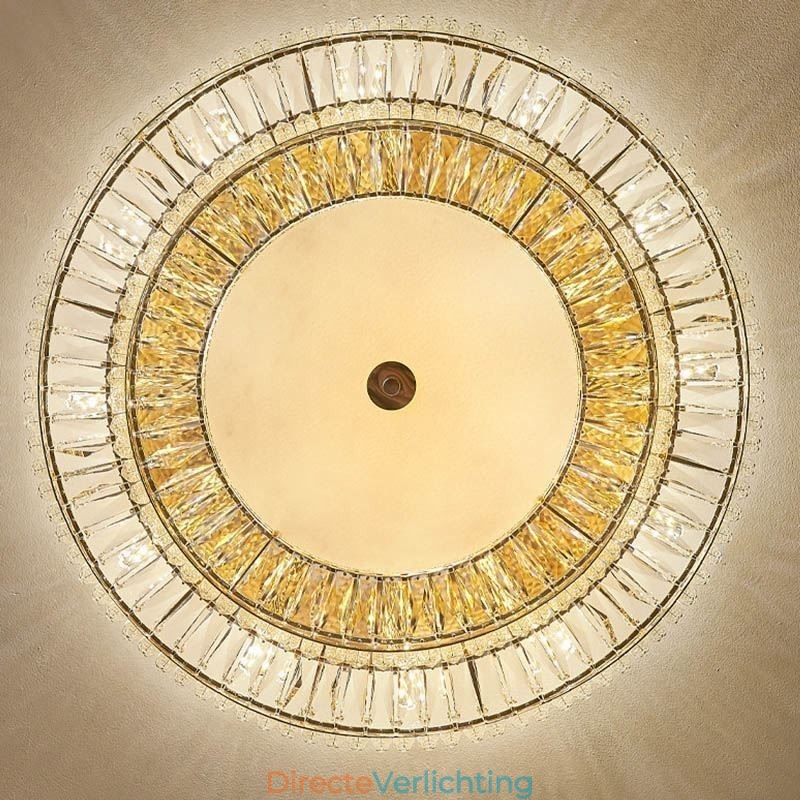 Kristallen plafondlamp met ronde kristallen decoratie
