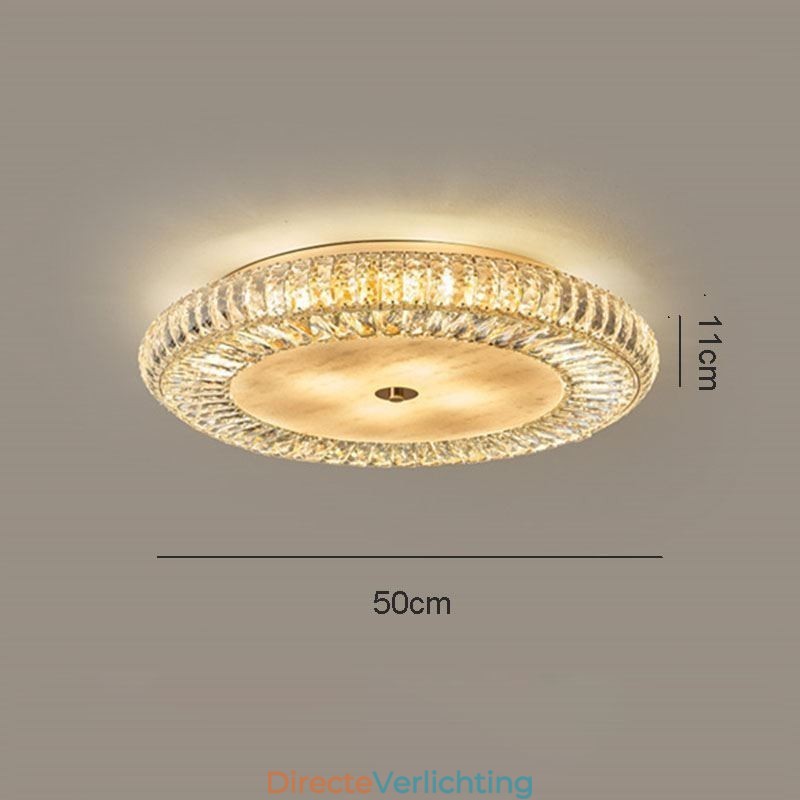 Kristallen plafondlamp met ronde kristallen decoratie